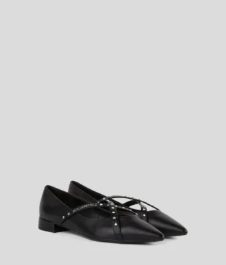 BALLERINES À BRIDES CROISÉES ET CLOUS KERRIE