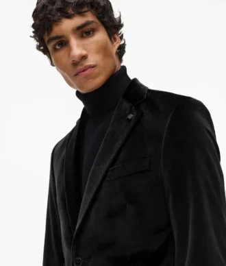 Blazer ajusté en laine mélangée