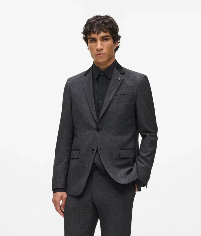 Blazer à col en satin Blazer à col en satin