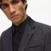 Blazer à col en satin Blazer à col en satin