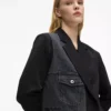 Blazer à empiècements en denim