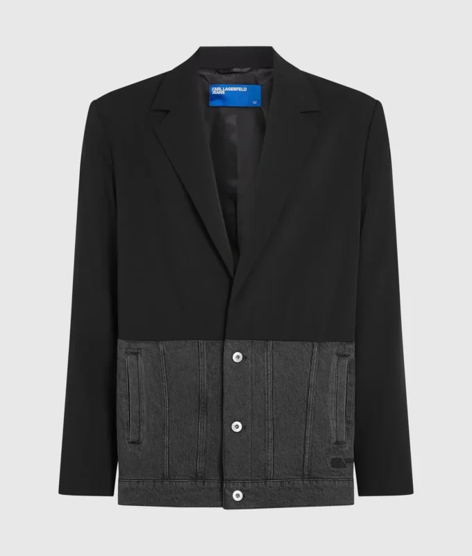 Blazer à empiècements en denim Blazer à empiècements en denim