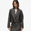 Blazer en simili cuir vieilli