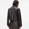 Blazer en simili cuir vieilli