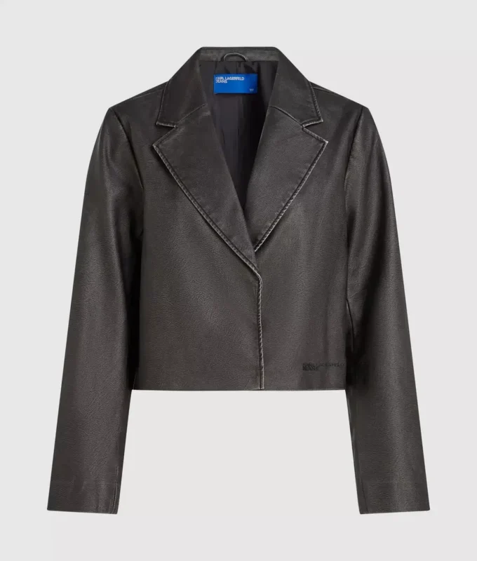Blazer en simili cuir vieilli