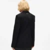 Blazer à revers contrastés et ceinture
