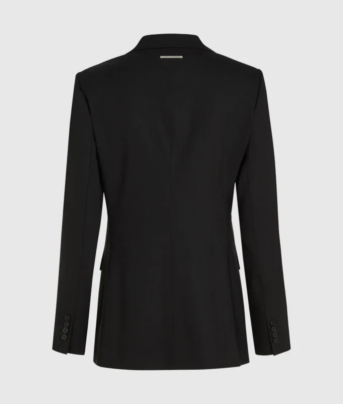 Blazer à revers contrastés et ceinture