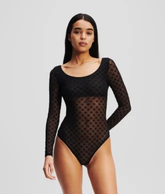 BODY À MANCHES LONGUES EN MAILLE MONOGRAM
