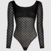 BODY À MANCHES LONGUES EN MAILLE MONOGRAM