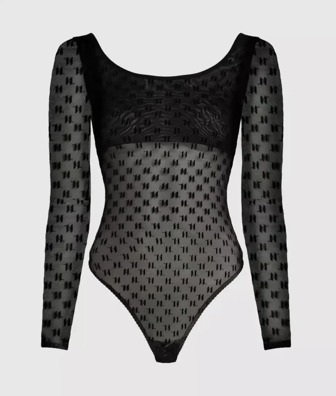 BODY À MANCHES LONGUES EN MAILLE MONOGRAM