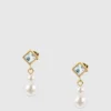 Boucles d’oreilles pendantes en perles de nacre Boucles d’oreilles pendantes en perles de nacre