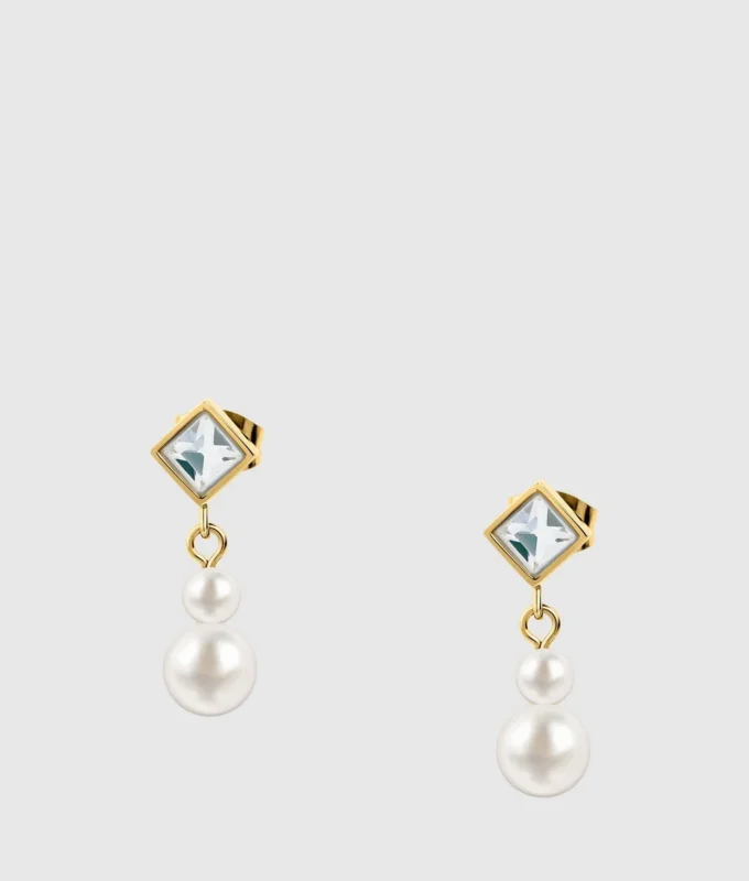 Boucles d’oreilles pendantes en perles de nacre Boucles d’oreilles pendantes en perles de nacre