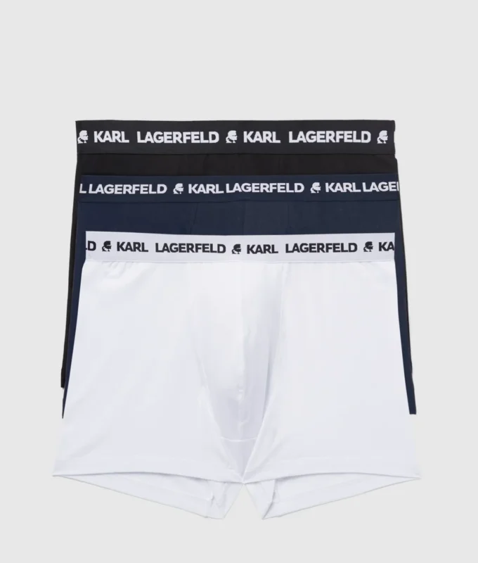 BOXER MONOCHROME AVEC LOGO – LOT DE 3