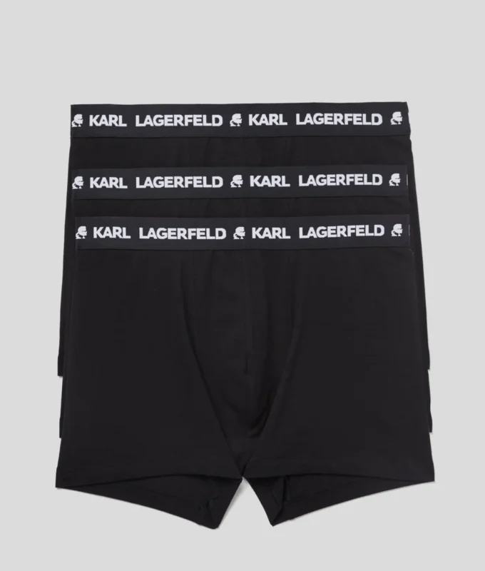 BOXER MONOCHROME AVEC LOGO – LOT DE 3