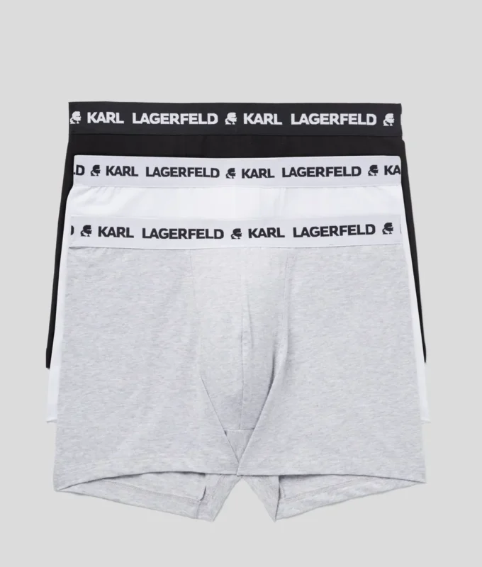BOXER MONOCHROME AVEC LOGO – LOT DE 3