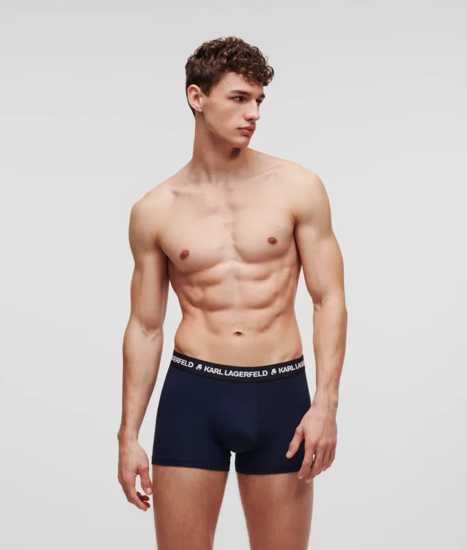BOXER MONOCHROME AVEC LOGO – LOT DE 3