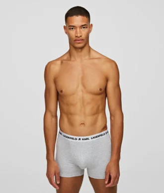BOXER MONOCHROME AVEC LOGO – LOT DE 3