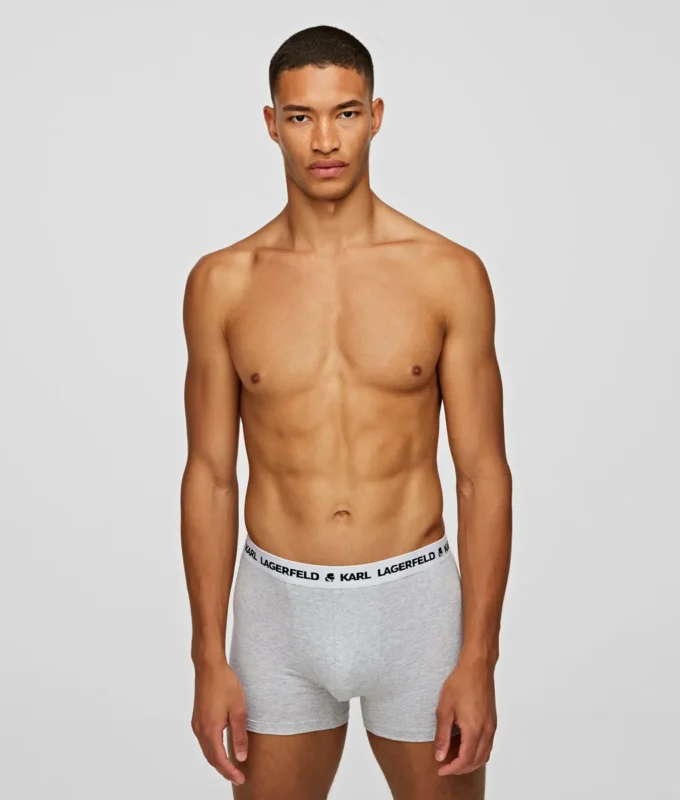 BOXER MONOCHROME AVEC LOGO – LOT DE 3