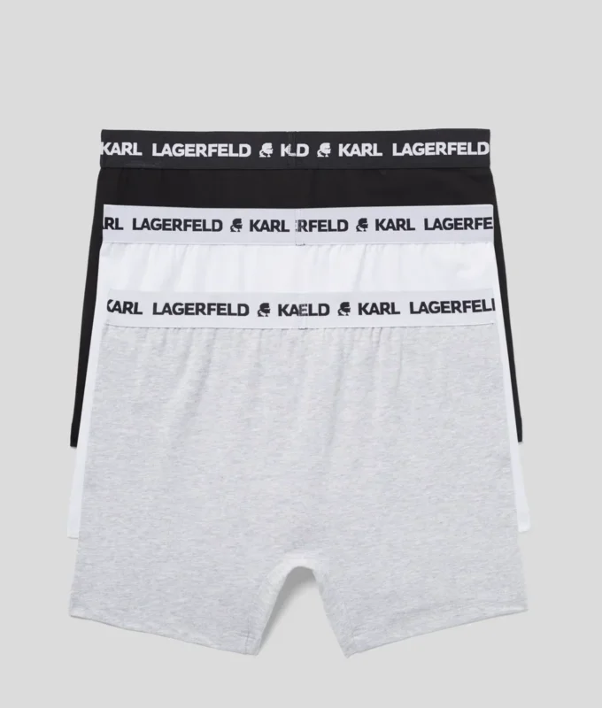 BOXER MONOCHROME AVEC LOGO – LOT DE 3