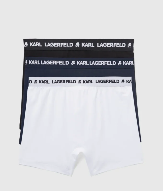 BOXER MONOCHROME AVEC LOGO – LOT DE 3