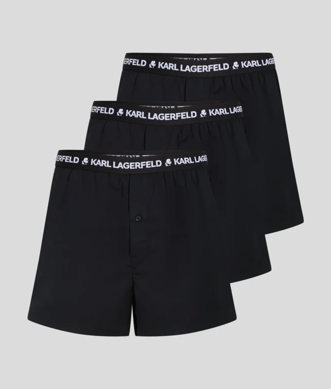 BOXER TISSU AVEC LOGO – LOT DE 3