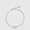 BRACELET À BRELOQUE PAVÉ EN FORME DE CŒUR