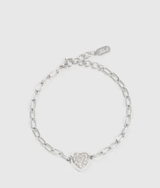 BRACELET À BRELOQUE PAVÉ EN FORME DE CŒUR BRACELET À BRELOQUE PAVÉ EN FORME DE CŒUR