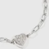 BRACELET À BRELOQUE PAVÉ EN FORME DE CŒUR