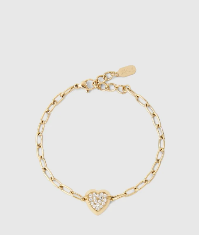 Bracelet à breloques en forme de cœur