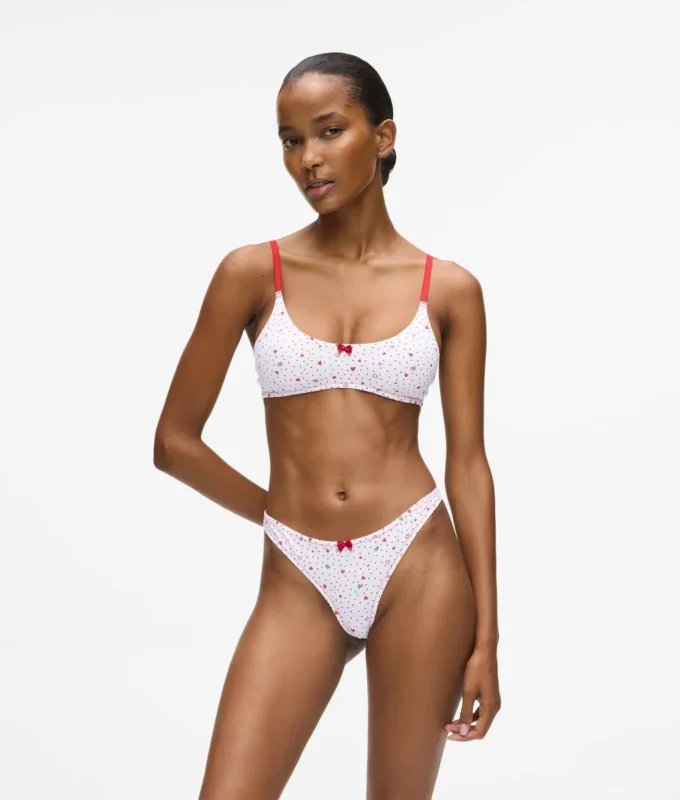 Bralette à imprimé cœur