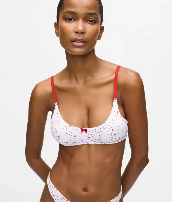 Bralette à imprimé cœur