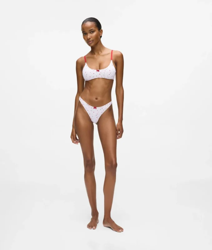 Bralette à imprimé cœur