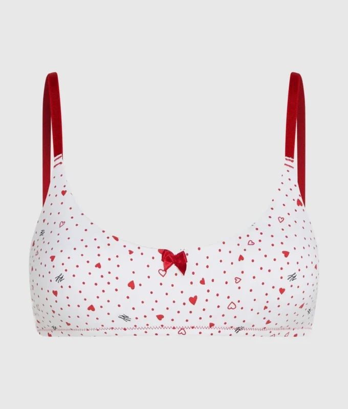 Bralette à imprimé cœur