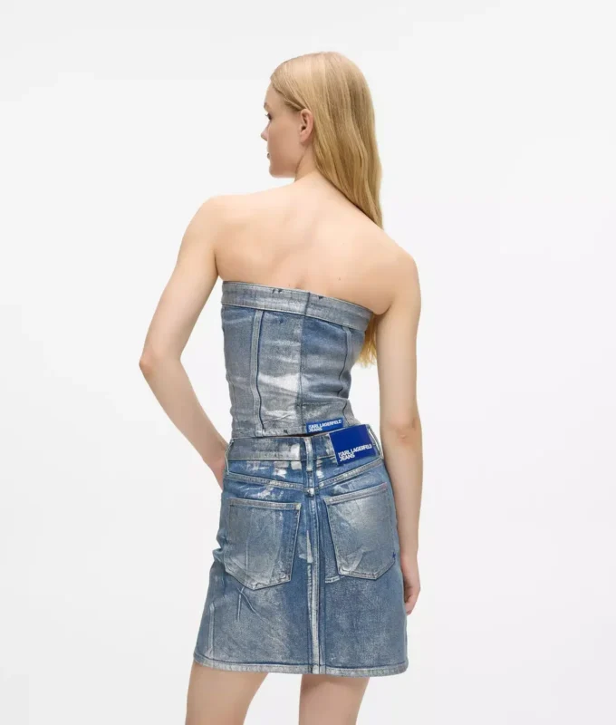 Bustier en denim enduit Bustier en denim enduit