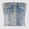 Bustier en denim enduit Bustier en denim enduit