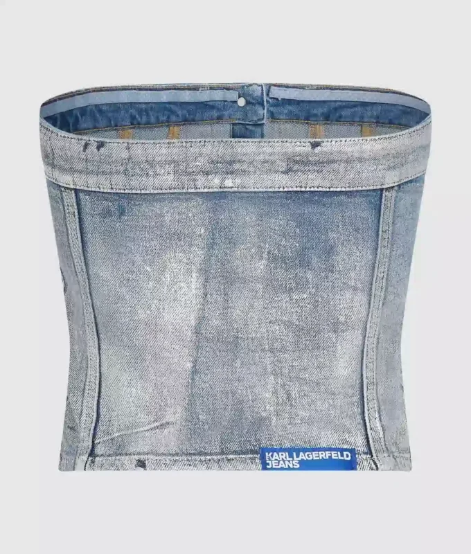 Bustier en denim enduit Bustier en denim enduit