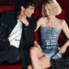 Bustier en denim enduit Bustier en denim enduit