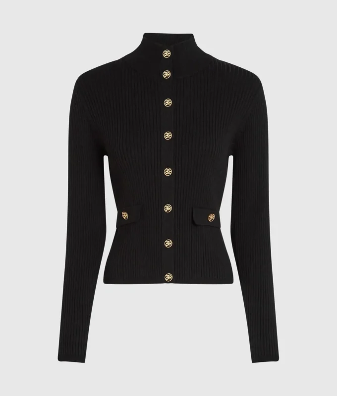 Cardigan en maille côtelée