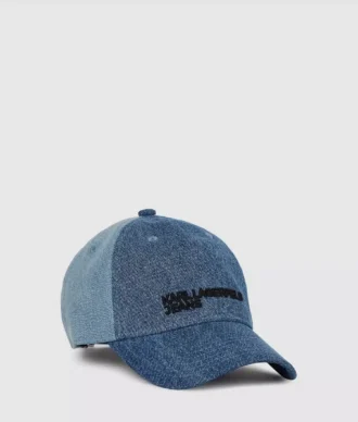 Casquette en denim clair bicolore