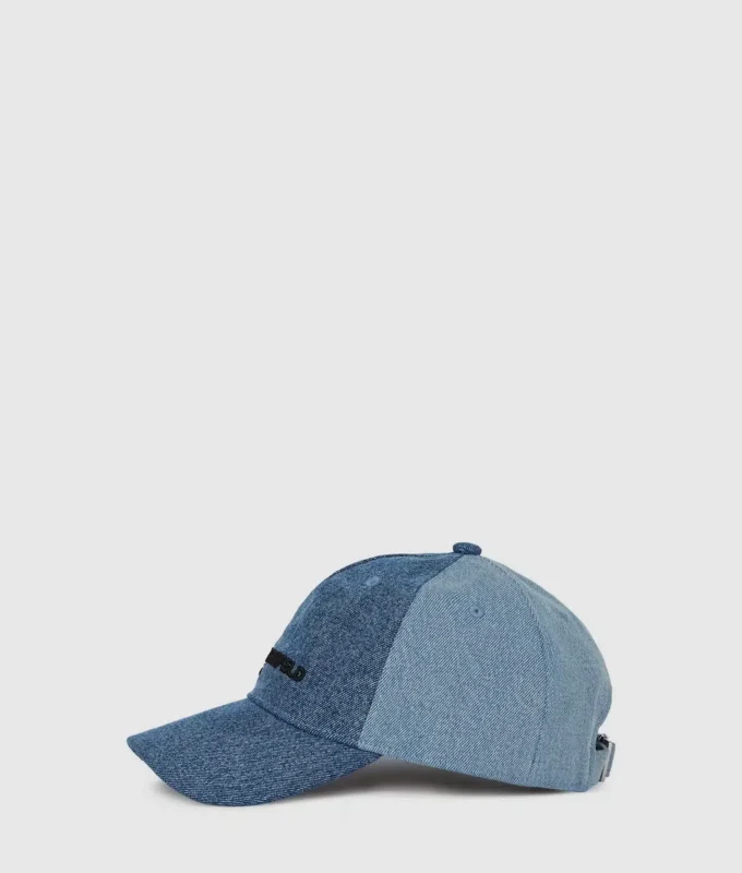 Casquette en denim clair bicolore Casquette en denim clair bicolore