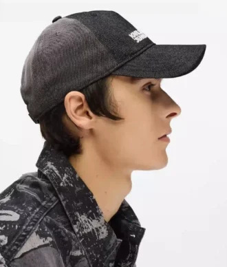 Casquette en denim foncé bicolore