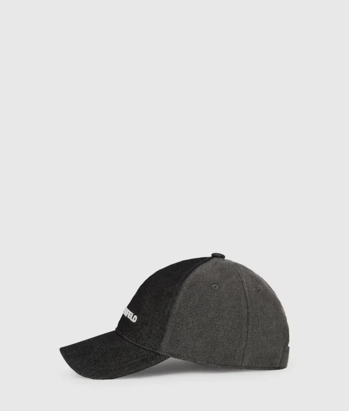 Casquette en denim foncé bicolore