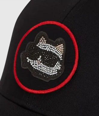 Casquette transformable à patchs en strass Ikon