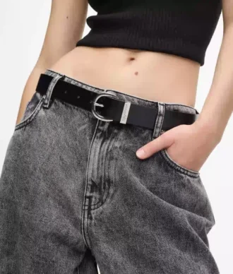 Ceinture en cuir à boucle ronde