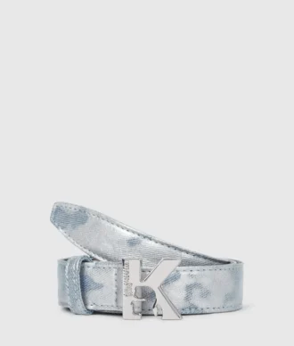 Ceinture en denim avec logo K