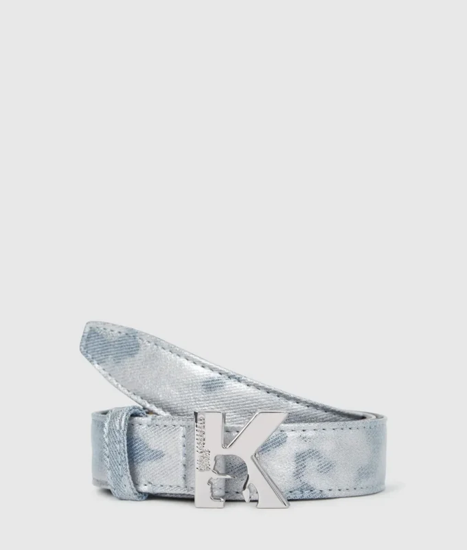 Ceinture en denim avec logo K