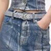 Ceinture en denim avec logo K