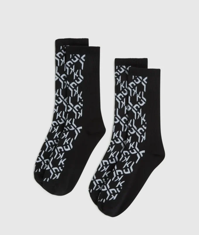 Chaussettes monogrammées – lot de 2 Chaussettes monogrammées – lot de 2