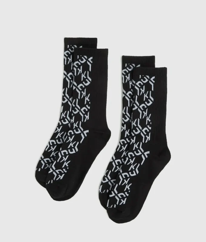 Chaussettes monogrammées – lot de 2 Chaussettes monogrammées – lot de 2