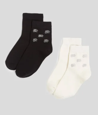 CHAUSSETTES À STRASS K/AUTOGRAPH – LOT DE 2